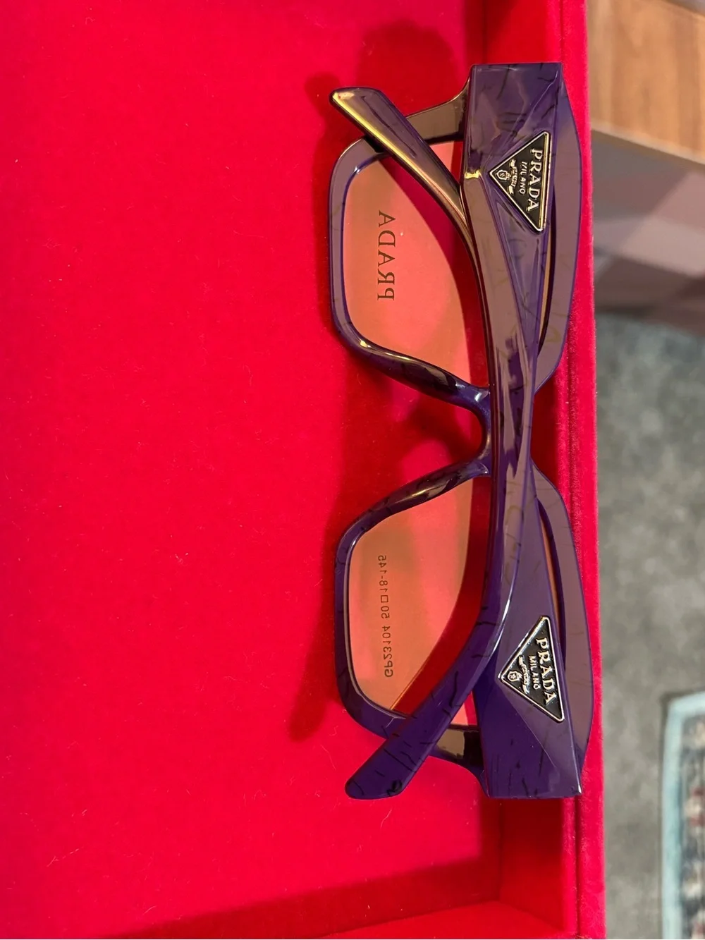 PRADA - PR 09ZV Marmo Baltico Blue Purple Marbled Eyeglass Frames | 50-18-145